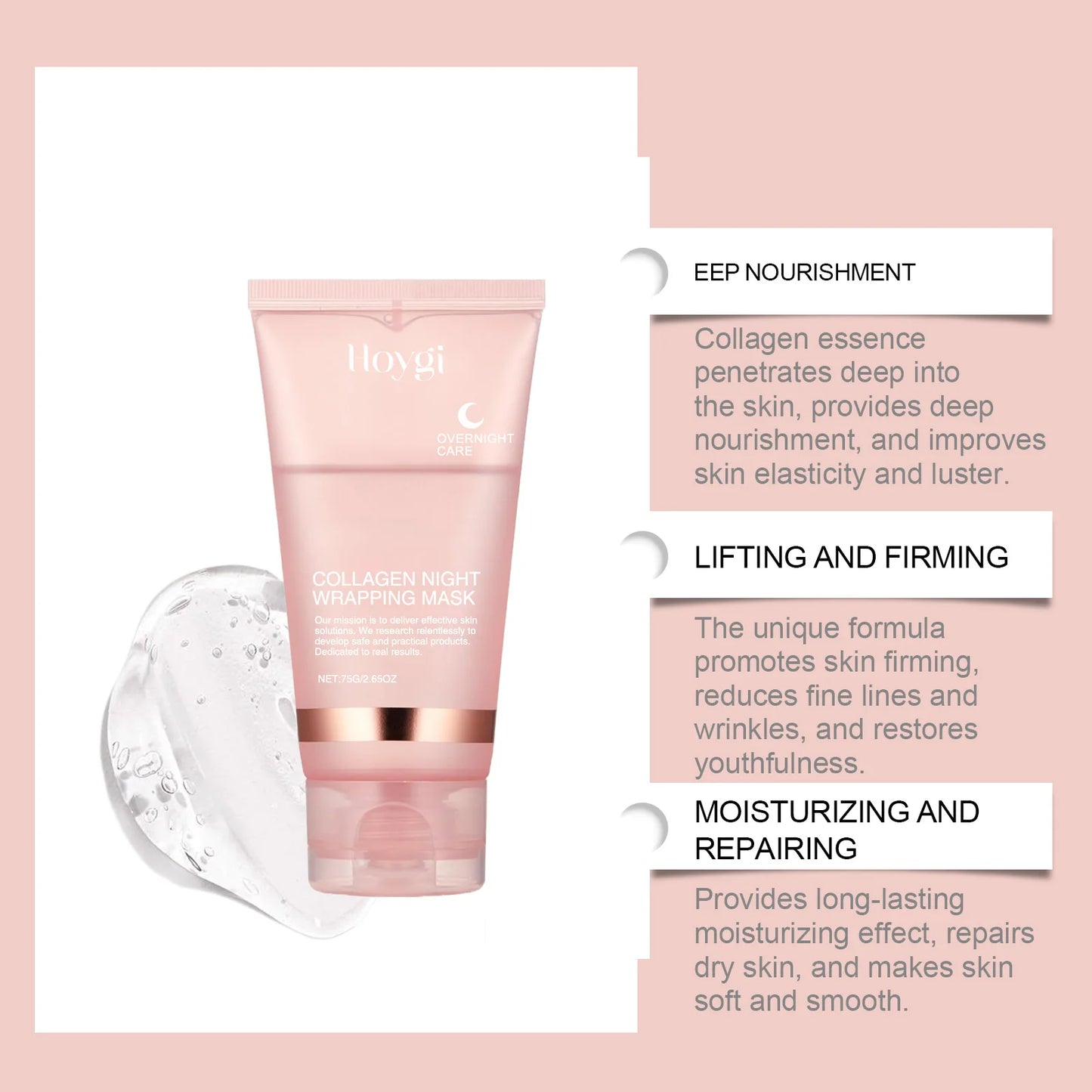 Hoygi Collagen Peel-Off Mask – Glass Skin Glow, Pore Tightening & Deep Hydration | 75g | CPNP Certified