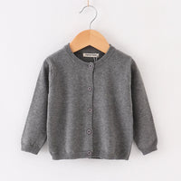 Autumn Girls Clothes Baby Casual Cardigan Solid Open Stitch Boys Soft Coats Children Sweaters Toddler Knit Jackets Full Sleeve
