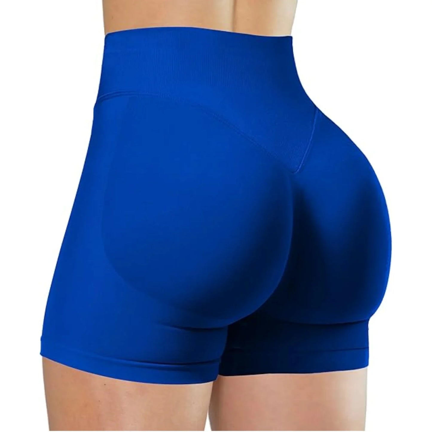 Women's High-Waist Yoga Shorts - Seamless Athletic Running Tights