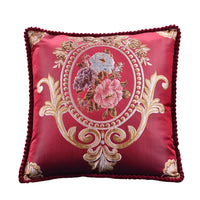 European Jacquard Floral Cushion Cover 48x48cm | Classic Sofa & Chair Pillow Case