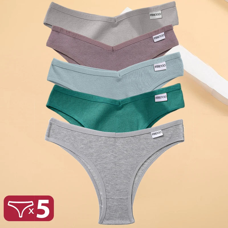 Set de 5 Panties de Algodón Hipoalergénico para Mujer