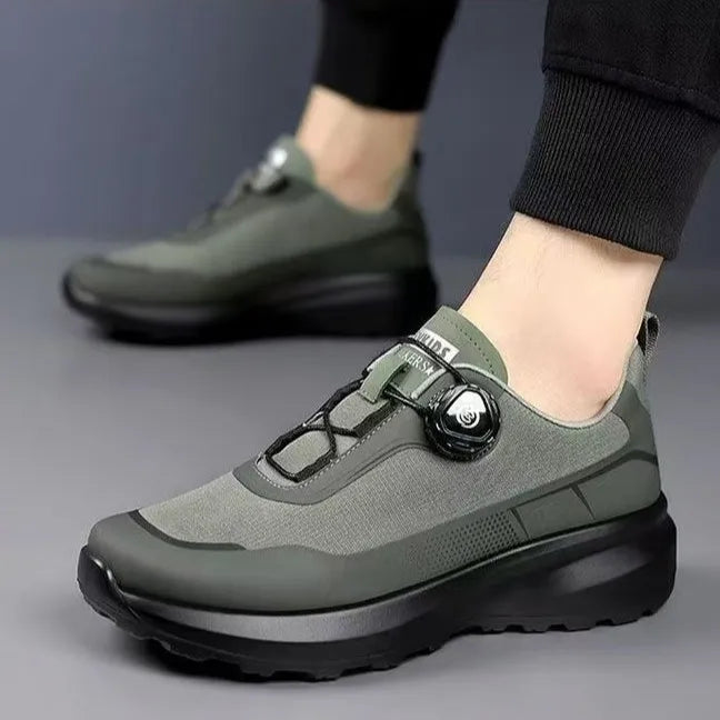 Zapatillas Deportivas Antideslizantes para Hombre - Suela Gruesa con Botón Giratorio