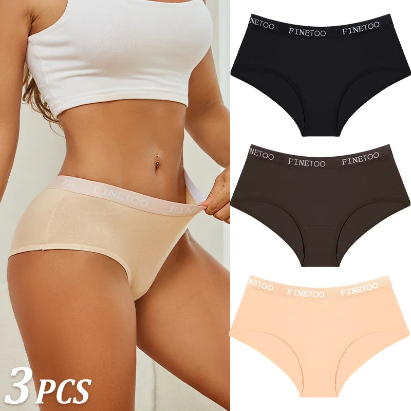 Set de 3 Panties de Algodón con Cinturón de Letras - Ropa Interior Sexy