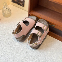 Kids Suede Strappy Sandals - Soft Barefoot Beach Shoes for Boys & Girls