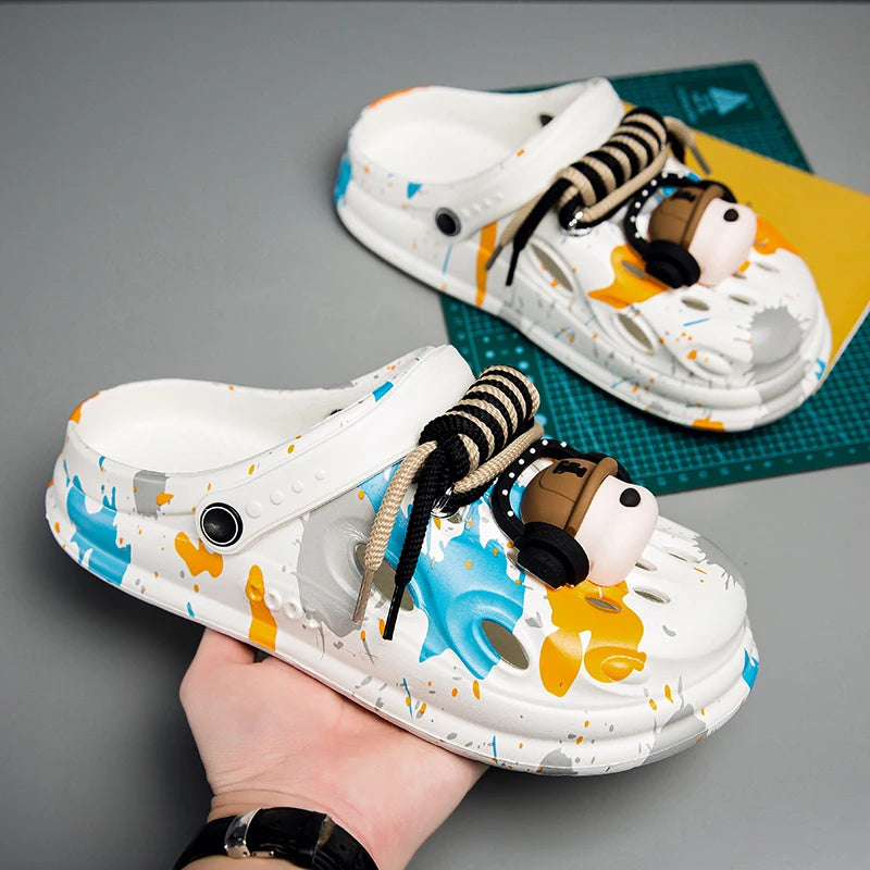 Men's Lightweight Garden Clogs - Non-Slip Closed-Toe Beach Sandals