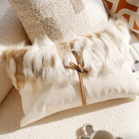 French Light Luxury Forest Jacquard Cushion Cover | Brown Patchwork Pillow Case