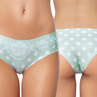 Memème Women’s Ultra-Comfortable POLKA DOT - Gossamer Green - Panties | Breathable Cotton Crotch, Stretchy Fit