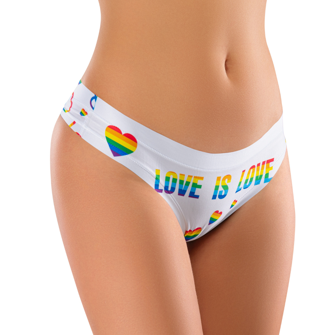 Memème Women’s Ultra-Comfortable PRIDE - White Love - Panties | Breathable Cotton Crotch, Stretchy Fit, No Elastic Bands