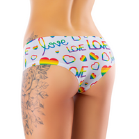 Memème Women’s Ultra-Comfortable PRIDE - White Love - Panties | Breathable Cotton Crotch, Stretchy Fit, No Elastic Bands