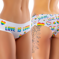 Memème Women’s Ultra-Comfortable PRIDE - White Love - Panties | Breathable Cotton Crotch, Stretchy Fit, No Elastic Bands