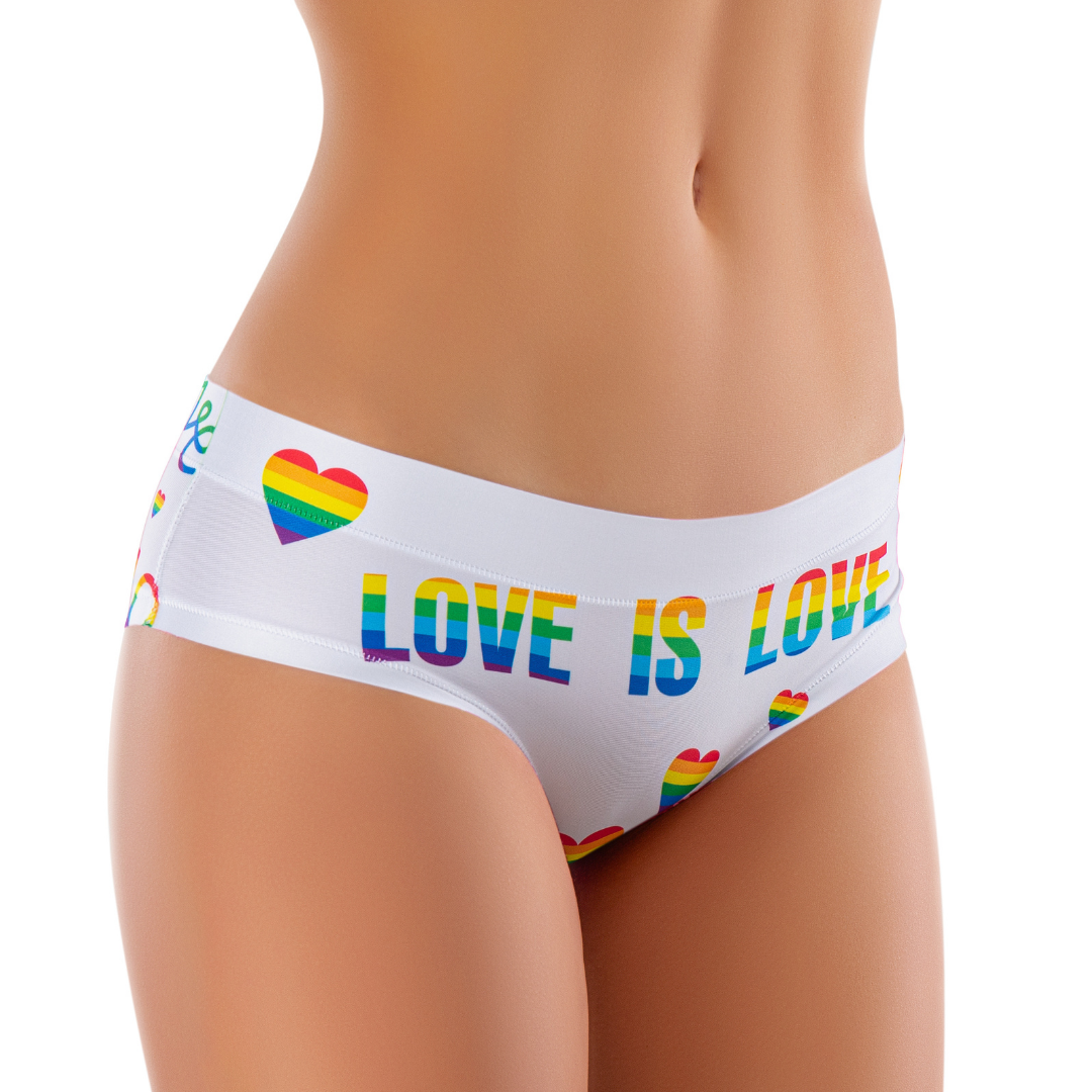 Memème Women’s Ultra-Comfortable PRIDE - White Love - Panties | Breathable Cotton Crotch, Stretchy Fit, No Elastic Bands