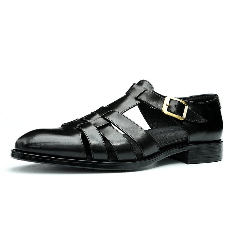 Relaxed British Men’s Calfskin Leather Sandals
