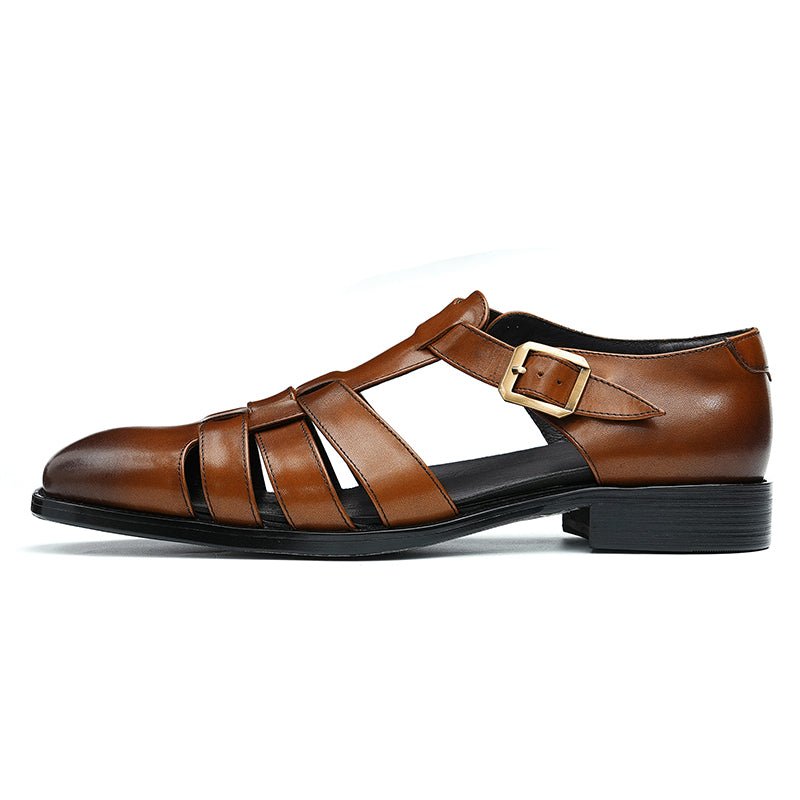 Relaxed British Men’s Calfskin Leather Sandals